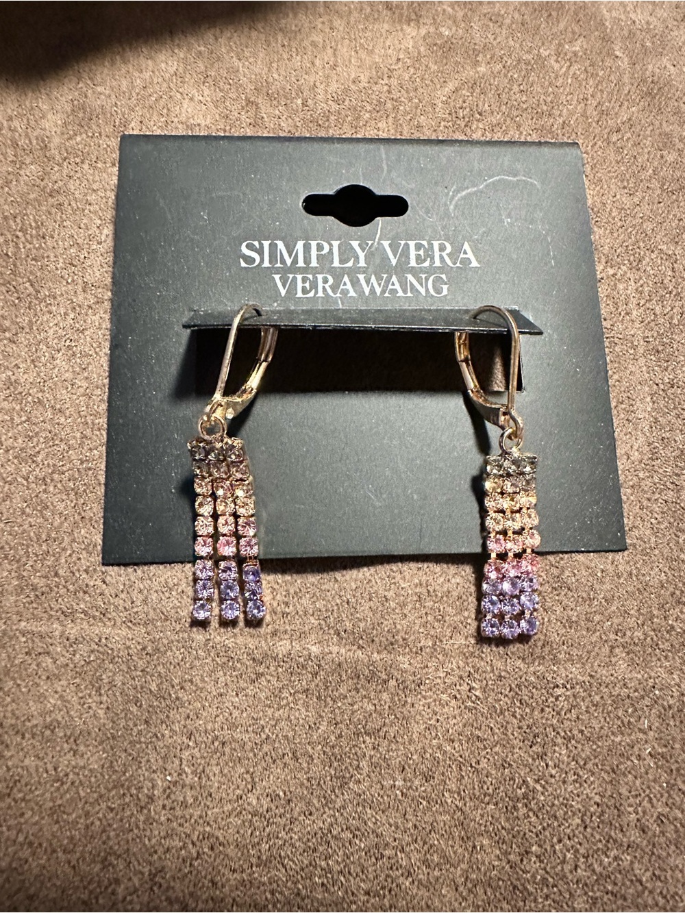 Simply Vera Vera Wang Gold-Tone Multicolor Crystal Drop Earrings